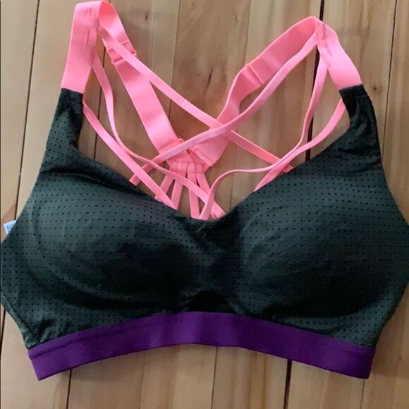 Victoria's Secret Other - Victoria’s Sport olive/coral strappy sports bra